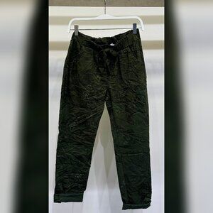 (21573-PAISLEY-ARM) PAISLEY PRINT DRAWSTRING CRINKLE JOGGERS